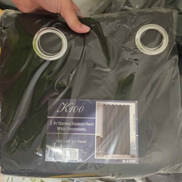 K100 Thermal Black 100% Blackout Panel 1 piece Patio Door Window Curtain Sliding - Picture 2 of 2